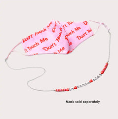 Mask Chain Necklace - 3mm Dont Touch Me Beads in Silver