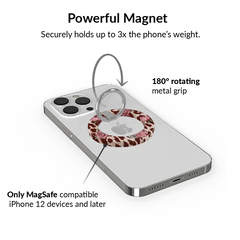 Rosy Leopard MagSafe Grip Ring