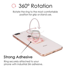 Nude Red Chrome Floral Phone Ring