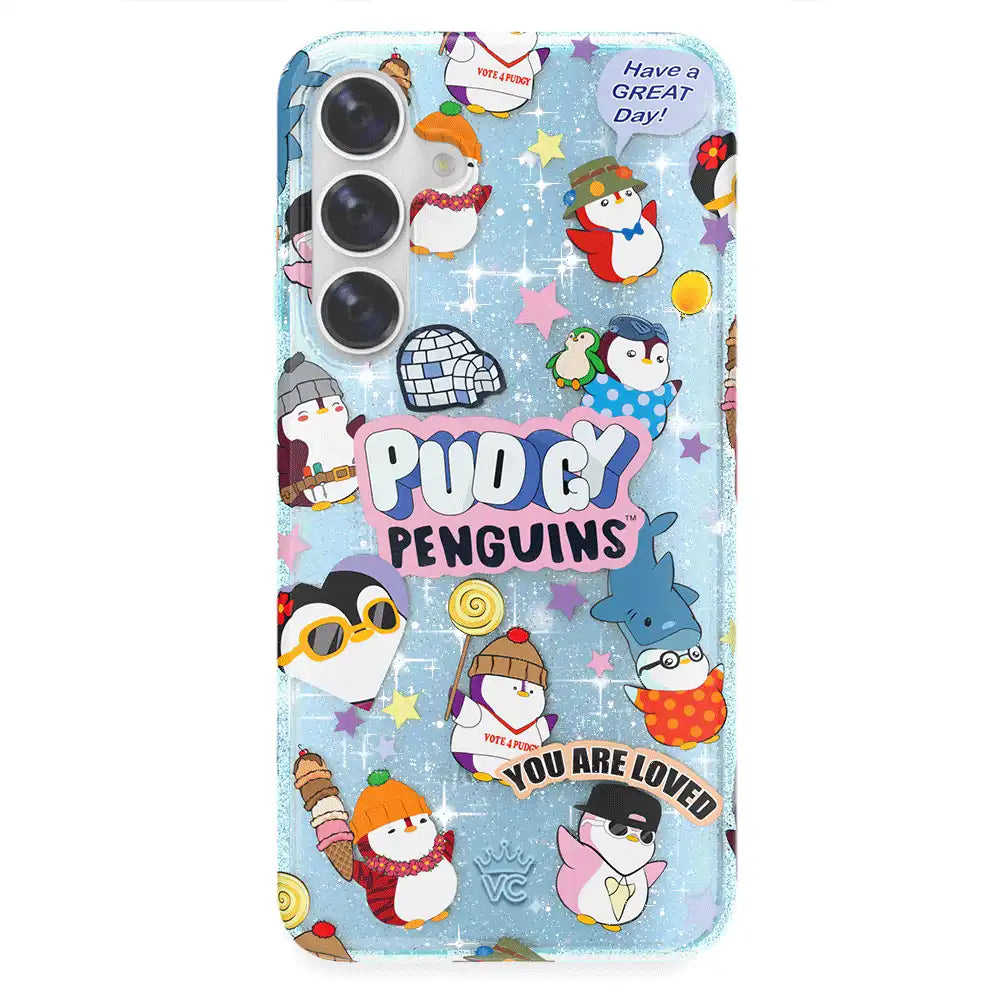 Pudgy Penguins Iceberg Glitter Samsung Case